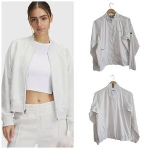 ADIDAS White Vintage Track Jacket Streetwear Sporty Full Zip Medium